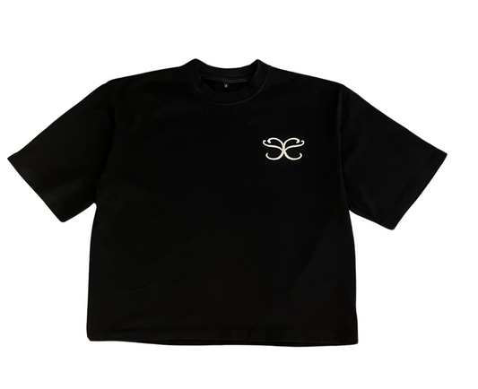 BLACK CROPPED TEE